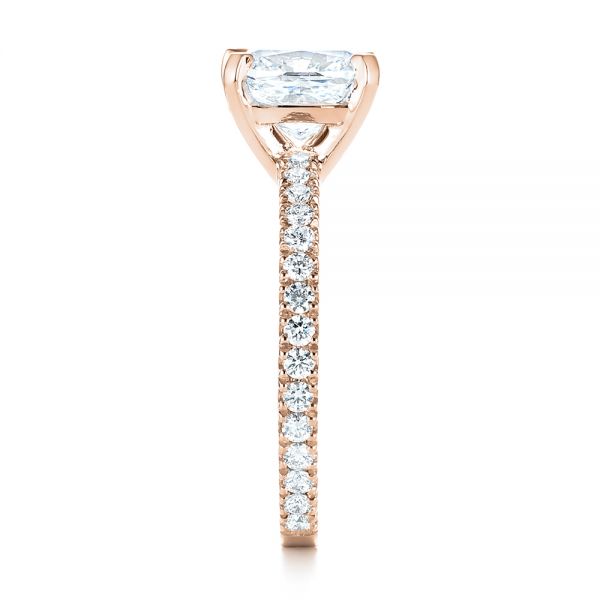 14k Rose Gold 14k Rose Gold Custom Diamond Engagement Ring - Side View -  103222