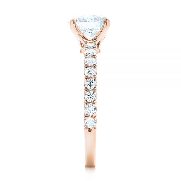 14k Rose Gold 14k Rose Gold Custom Diamond Engagement Ring - Side View -  103235