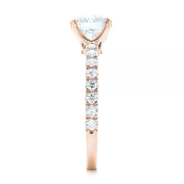 14k Rose Gold 14k Rose Gold Custom Diamond Engagement Ring - Side View - 103235
