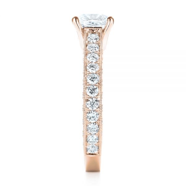 14k Rose Gold 14k Rose Gold Custom Diamond Engagement Ring - Side View -  103303