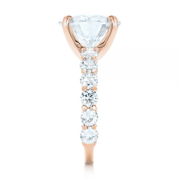14k Rose Gold 14k Rose Gold Custom Diamond Engagement Ring - Side View - 103336