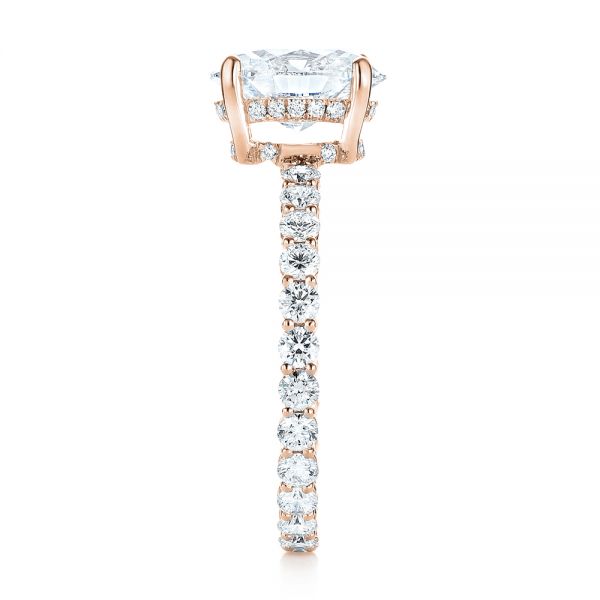 14k Rose Gold 14k Rose Gold Custom Diamond Engagement Ring - Side View - 103355