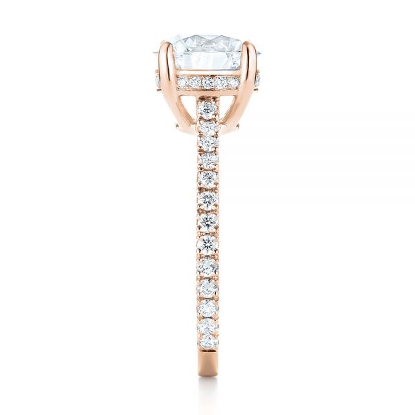 14k Rose Gold 14k Rose Gold Custom Diamond Engagement Ring - Side View -  103369