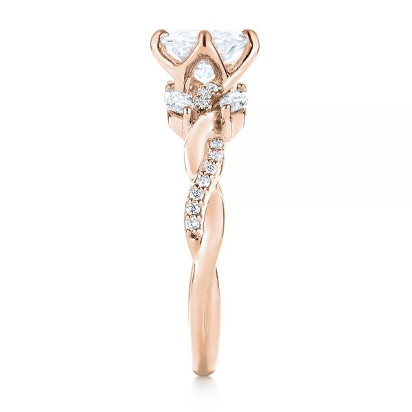 14k Rose Gold 14k Rose Gold Custom Diamond Engagement Ring - Side View - 103418