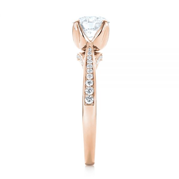 14k Rose Gold 14k Rose Gold Custom Diamond Engagement Ring - Side View -  103464