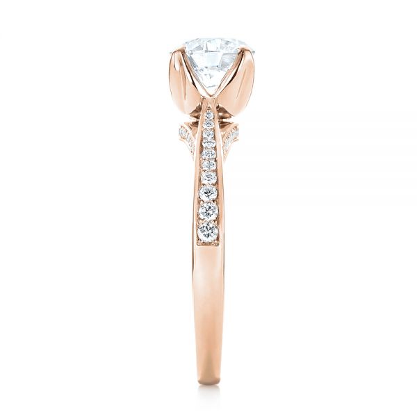 18k Rose Gold 18k Rose Gold Custom Diamond Engagement Ring - Side View - 103464