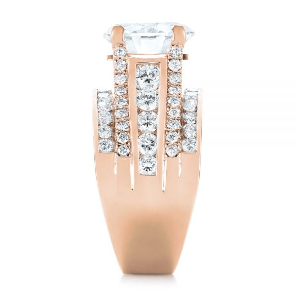 14k Rose Gold 14k Rose Gold Custom Diamond Engagement Ring - Side View -  103487