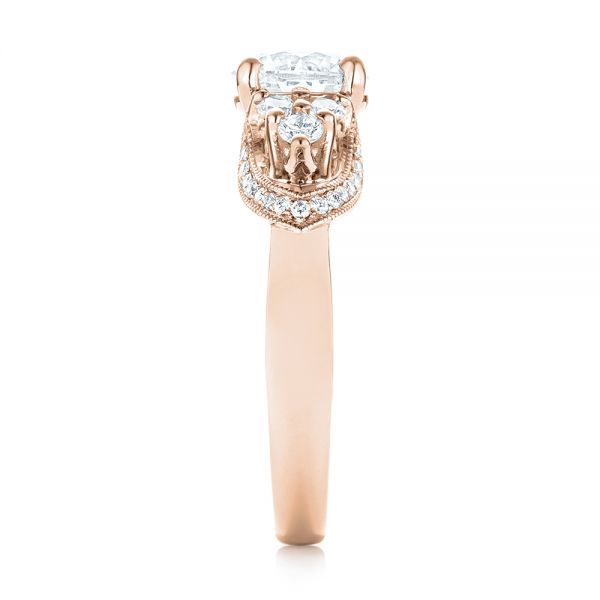 14k Rose Gold 14k Rose Gold Custom Diamond Engagement Ring - Side View - 103519