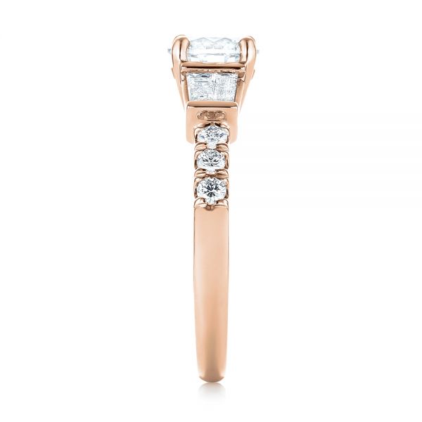 18k Rose Gold 18k Rose Gold Custom Diamond Engagement Ring - Side View -  103521