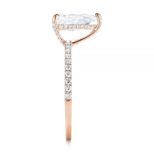 18k Rose Gold 18k Rose Gold Custom Diamond Engagement Ring - Side View - 103604