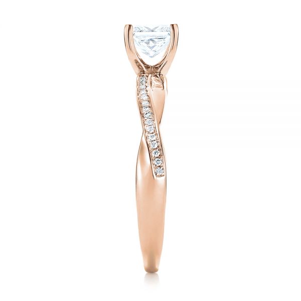 14k Rose Gold 14k Rose Gold Custom Diamond Engagement Ring - Side View - 103637