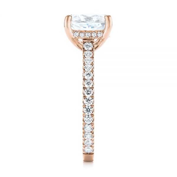 14k Rose Gold 14k Rose Gold Custom Diamond Engagement Ring - Side View -  104401