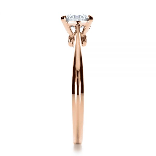 14k Rose Gold 14k Rose Gold Custom Diamond Engagement Ring - Side View -  1162