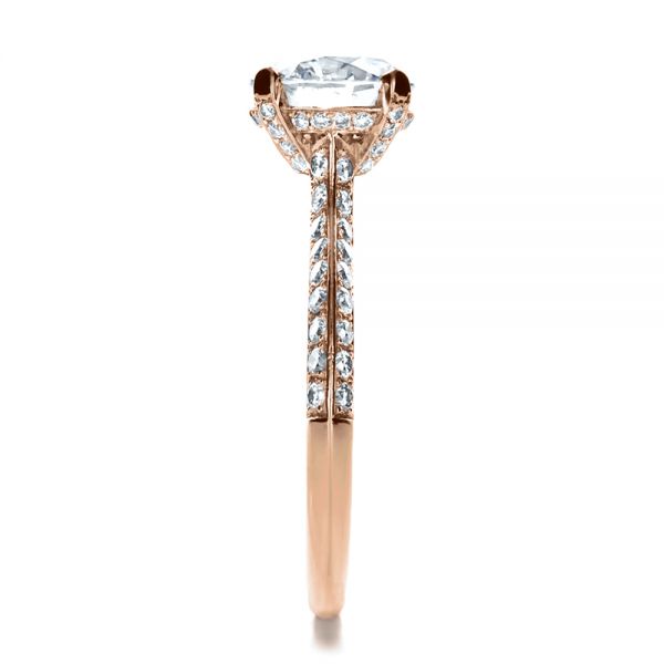 14k Rose Gold 14k Rose Gold Custom Diamond Engagement Ring - Side View -  1164