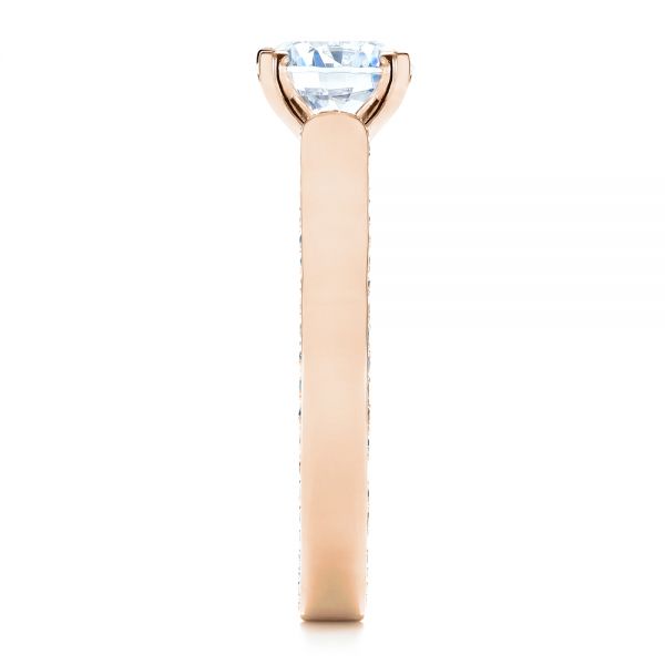 18k Rose Gold 18k Rose Gold Custom Diamond Engagement Ring - Side View -  1259