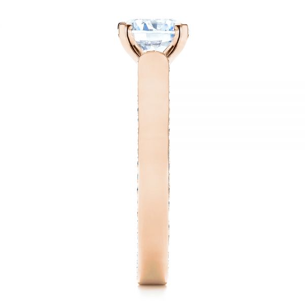 18k Rose Gold 18k Rose Gold Custom Diamond Engagement Ring - Side View - 1259