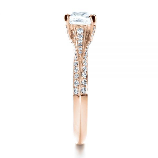 14k Rose Gold 14k Rose Gold Custom Diamond Engagement Ring - Side View -  1268