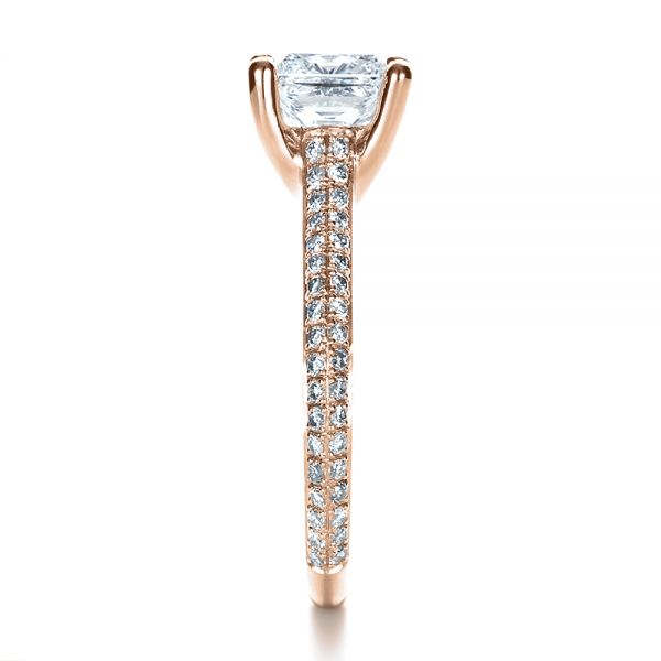 14k Rose Gold 14k Rose Gold Custom Diamond Engagement Ring - Side View -  1402