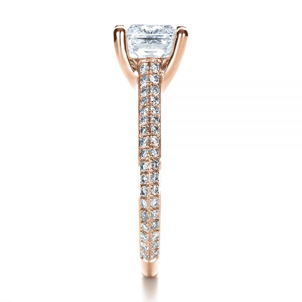 18k Rose Gold 18k Rose Gold Custom Diamond Engagement Ring - Side View - 1402