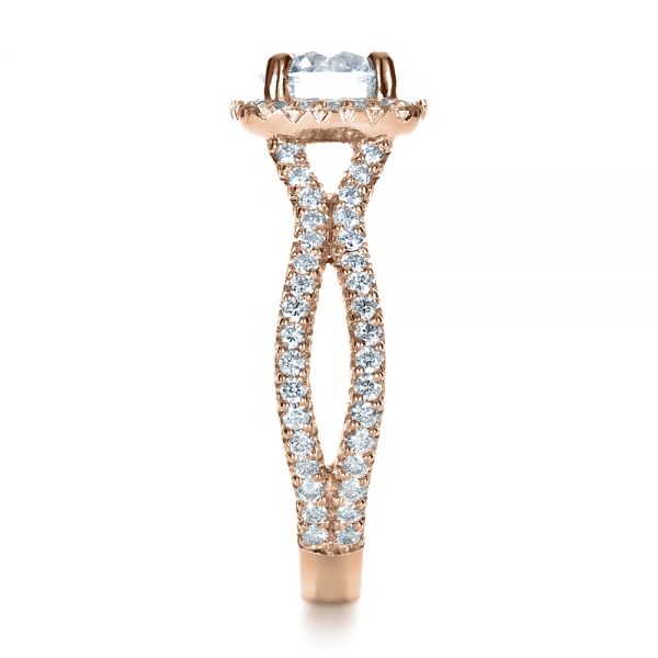 14k Rose Gold 14k Rose Gold Custom Diamond Engagement Ring - Side View - 1407