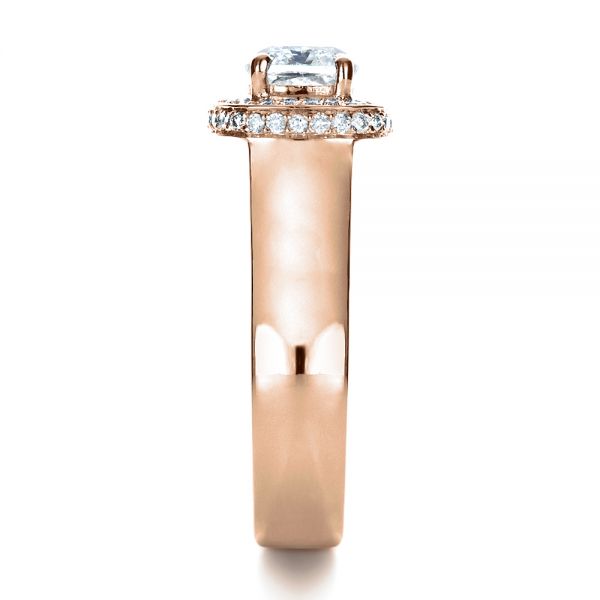 18k Rose Gold 18k Rose Gold Custom Diamond Engagement Ring - Side View -  1408