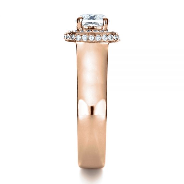 14k Rose Gold 14k Rose Gold Custom Diamond Engagement Ring - Side View - 1408