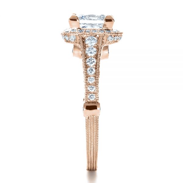 14k Rose Gold 14k Rose Gold Custom Diamond Engagement Ring - Side View - 1416