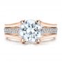 14k Rose Gold 14k Rose Gold Custom Diamond Engagement Ring - Top View -  100035 - Thumbnail
