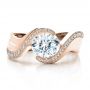 14k Rose Gold 14k Rose Gold Custom Diamond Engagement Ring - Top View -  100069 - Thumbnail