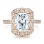 18k Rose Gold 18k Rose Gold Custom Diamond Engagement Ring - Top View -  100091 - Thumbnail