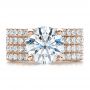 18k Rose Gold 18k Rose Gold Custom Diamond Engagement Ring - Top View -  100102 - Thumbnail