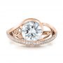 14k Rose Gold 14k Rose Gold Custom Diamond Engagement Ring - Top View -  100551 - Thumbnail