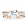 18k Rose Gold 18k Rose Gold Custom Diamond Engagement Ring - Top View -  100610 - Thumbnail