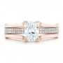 18k Rose Gold 18k Rose Gold Custom Diamond Engagement Ring - Top View -  100627 - Thumbnail