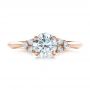 18k Rose Gold 18k Rose Gold Custom Diamond Engagement Ring - Top View -  100810 - Thumbnail