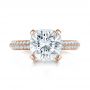 18k Rose Gold 18k Rose Gold Custom Diamond Engagement Ring - Top View -  100839 - Thumbnail