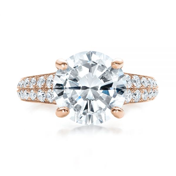 14k Rose Gold 14k Rose Gold Custom Diamond Engagement Ring - Top View -  100872