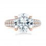 14k Rose Gold 14k Rose Gold Custom Diamond Engagement Ring - Top View -  100872 - Thumbnail