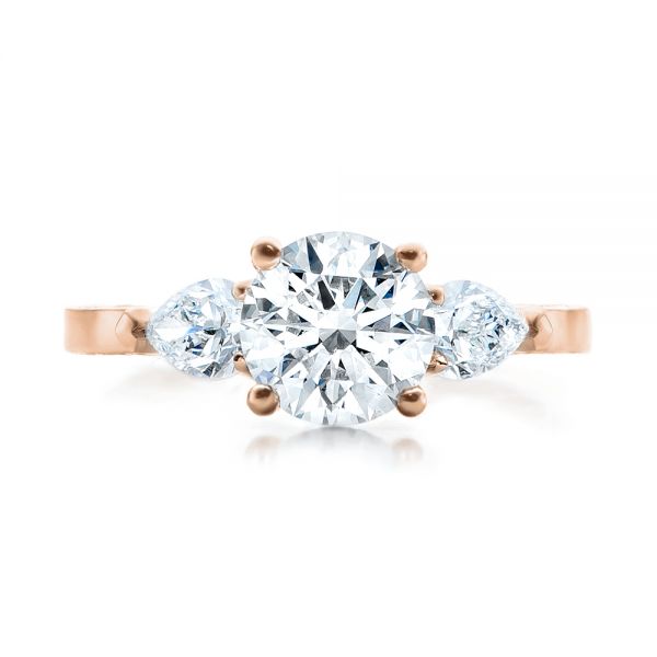 14k Rose Gold 14k Rose Gold Custom Diamond Engagement Ring - Top View -  101230