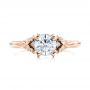 18k Rose Gold 18k Rose Gold Custom Diamond Engagement Ring - Top View -  102024 - Thumbnail