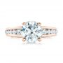 14k Rose Gold 14k Rose Gold Custom Diamond Engagement Ring - Top View -  102218 - Thumbnail