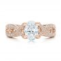 14k Rose Gold 14k Rose Gold Custom Diamond Engagement Ring - Top View -  102239 - Thumbnail