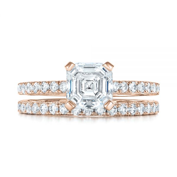 14k Rose Gold 14k Rose Gold Custom Diamond Engagement Ring - Top View - 102289