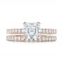 18k Rose Gold 18k Rose Gold Custom Diamond Engagement Ring - Top View -  102289 - Thumbnail