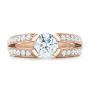 14k Rose Gold 14k Rose Gold Custom Diamond Engagement Ring - Top View -  102307 - Thumbnail