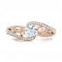 14k Rose Gold 14k Rose Gold Custom Diamond Engagement Ring - Top View -  102315 - Thumbnail