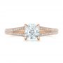 14k Rose Gold 14k Rose Gold Custom Diamond Engagement Ring - Top View -  102325 - Thumbnail