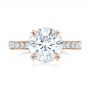 18k Rose Gold 18k Rose Gold Custom Diamond Engagement Ring - Top View -  102339 - Thumbnail