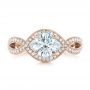 18k Rose Gold 18k Rose Gold Custom Diamond Engagement Ring - Top View -  102354 - Thumbnail