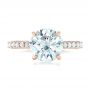 14k Rose Gold 14k Rose Gold Custom Diamond Engagement Ring - Top View -  102402 - Thumbnail